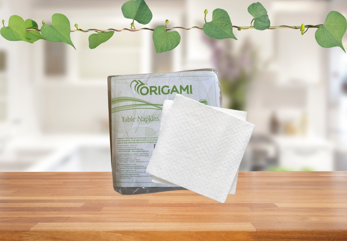 Origami Napkin 100% Recycle Paper 27X30 Cm 80 Sheet.