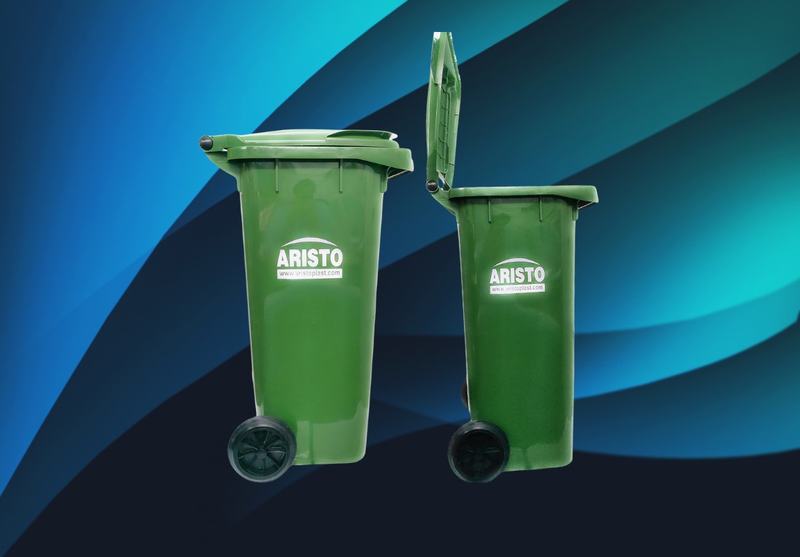 Aristo 120 L  Plastic Dustbin With Wheel All Colour