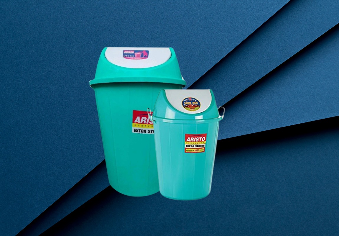 Aristo 60 Litre Plastic Cylindrical Swing Lid Dustbin