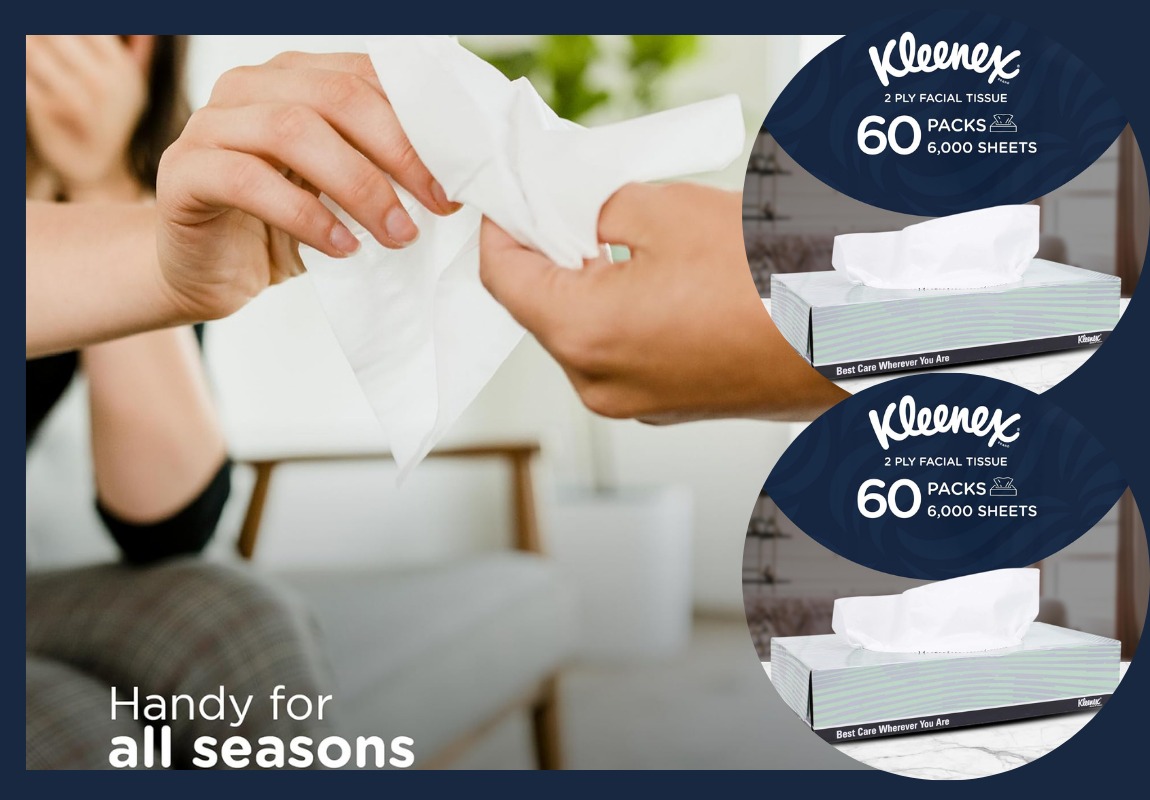 Kimberly Clark( Kleenex) Facial Tissue, 1033 (Pack Of 60 Box/Case, 100 Sheets/Box