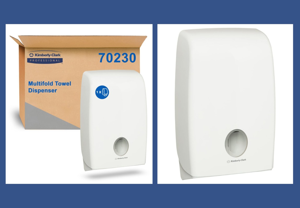 Kimberly-Clark Aquarius M-Fold Tissue Paper Hand Tissue Paper Dispenser Wall Mounted-White)-70230