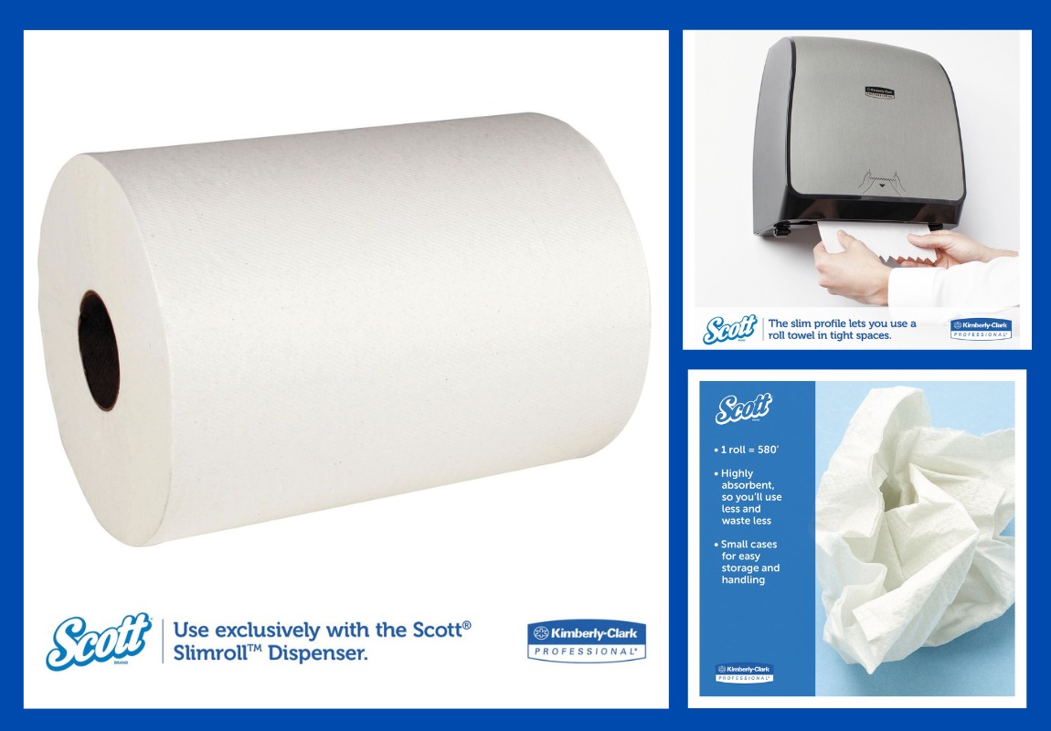 Kimberly Clark( Scott ) Hrt, Hand Towels Roll, 12388 (Pack Of 6 Rolls / Case, 176M / Roll